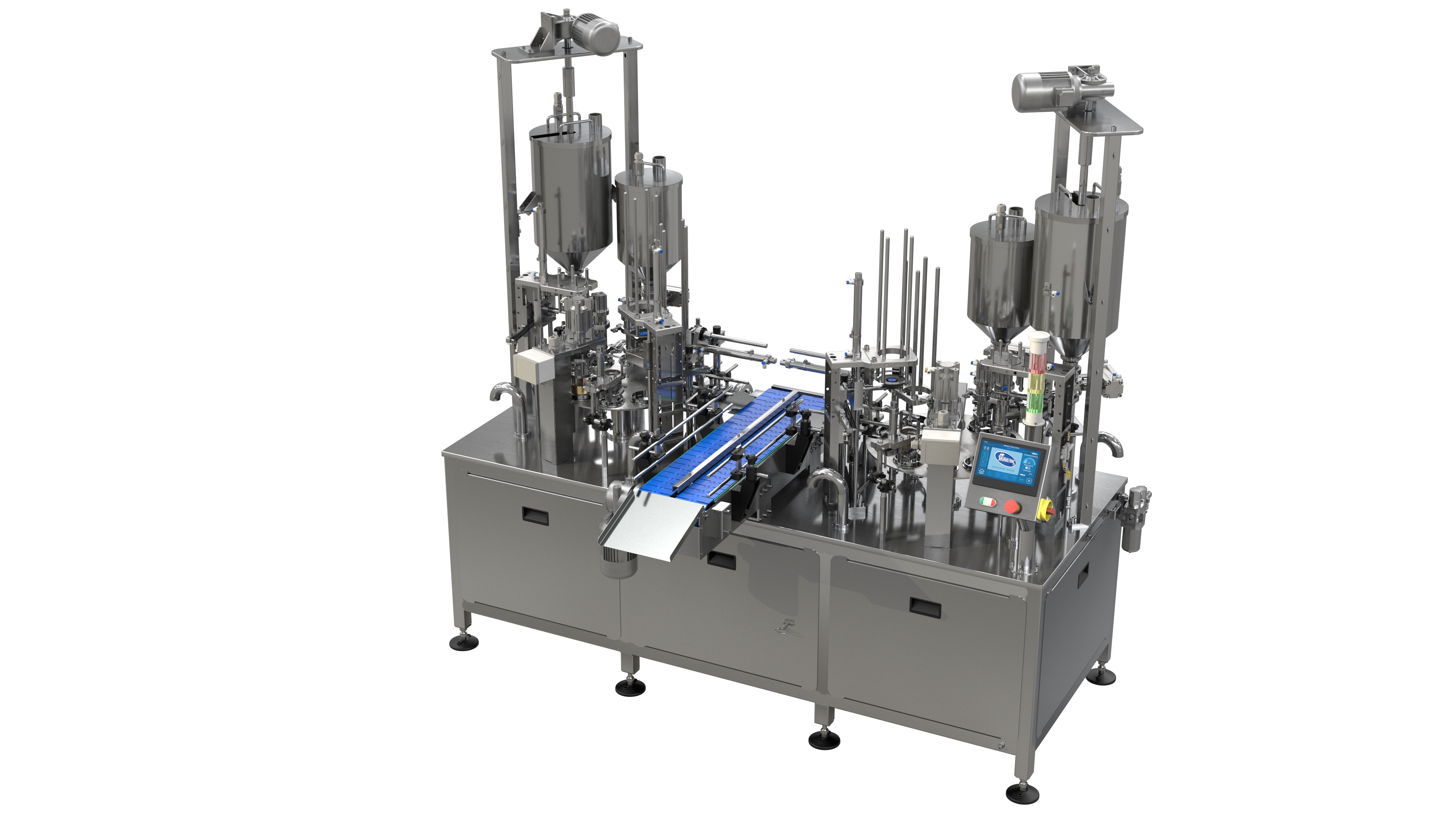 PASTPACK 2R twin-rotor filling and sealing machine for plastic cups