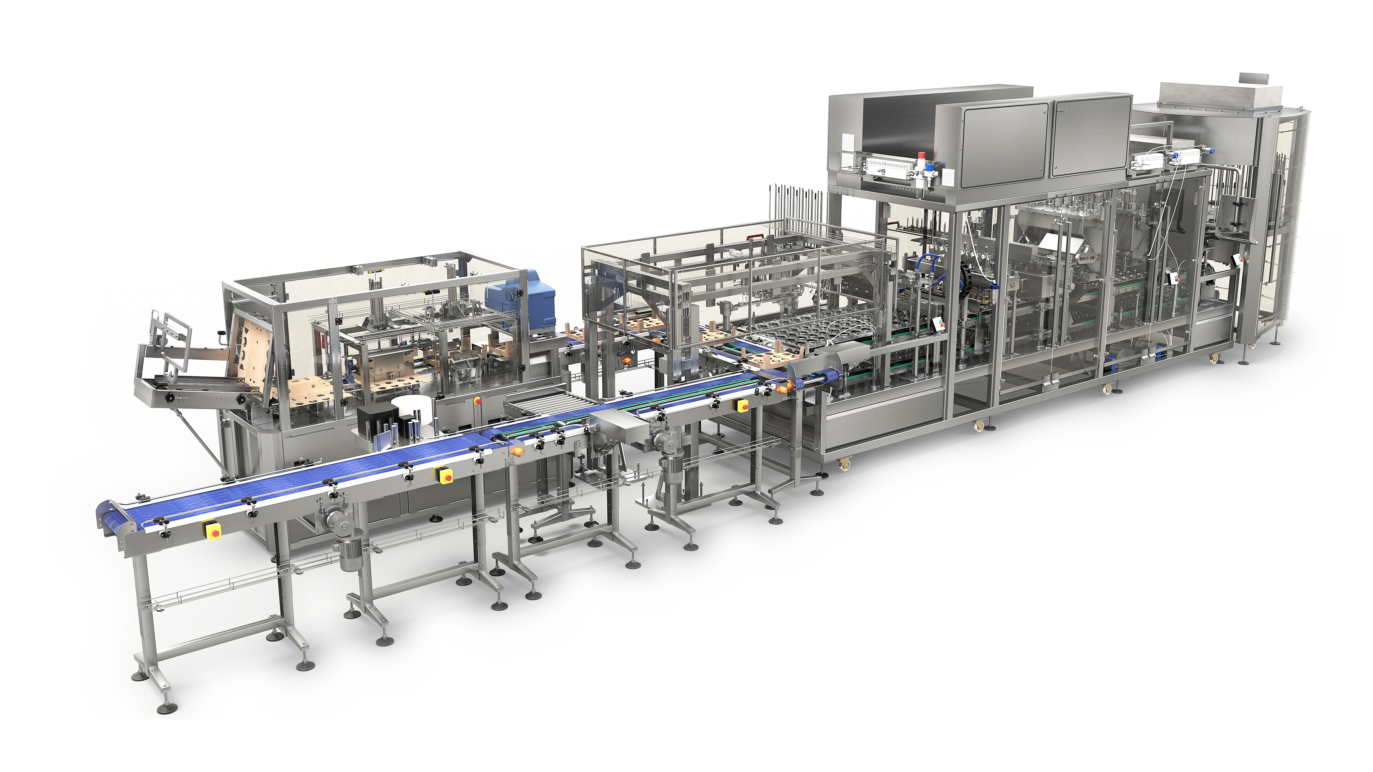 PASTPACK 6L six-row linear filling and sealing machine for cups and containers